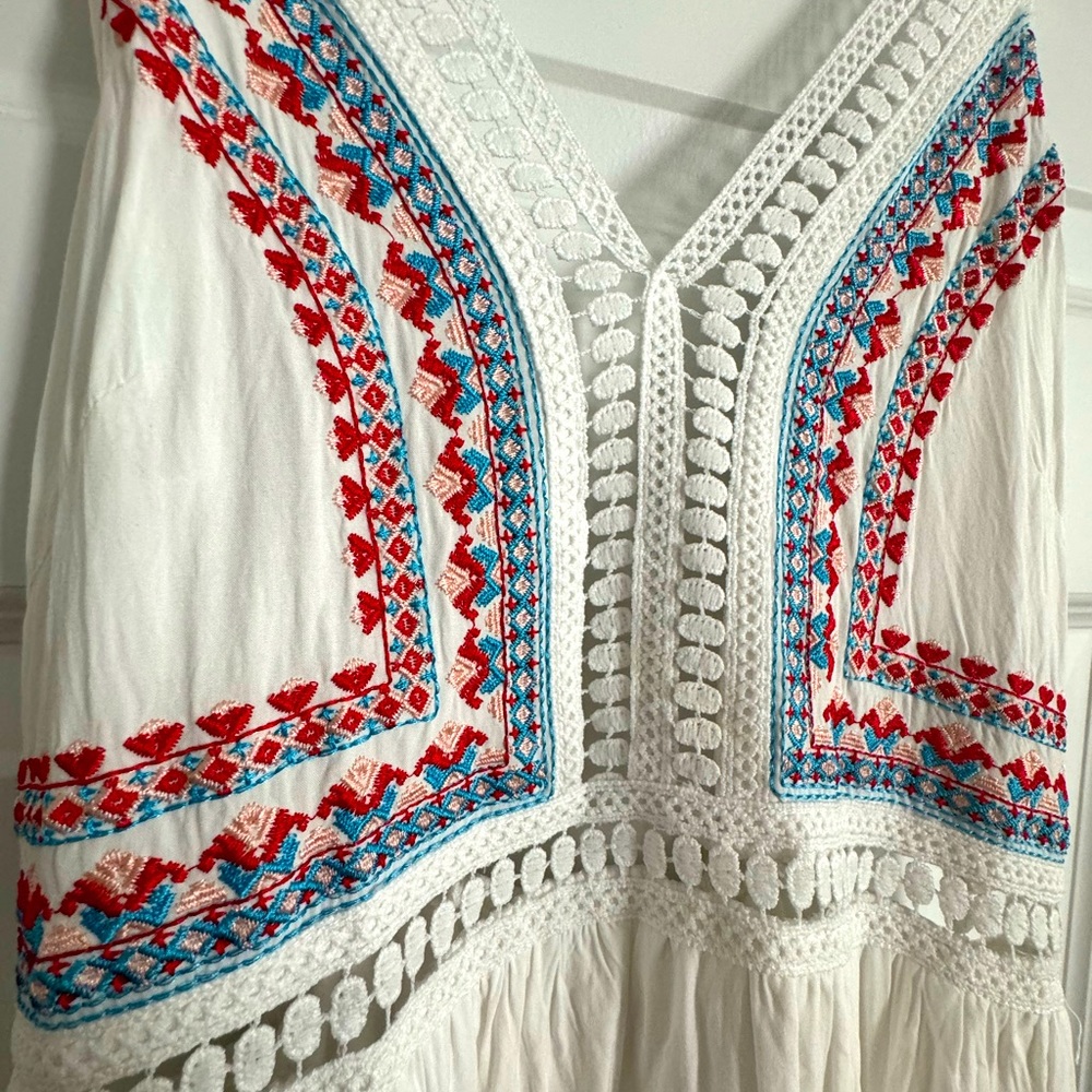 Mexican embroidered maxi dress, one size